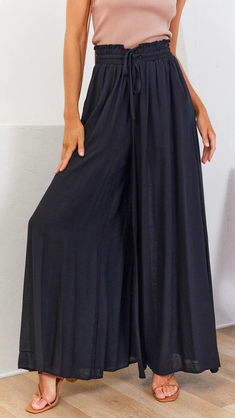 Casual Extra Wide Leg Linen Pants