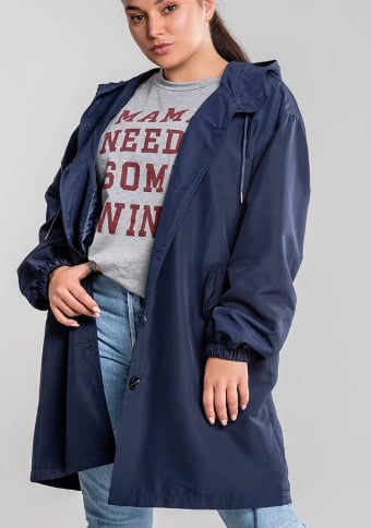 Oversized water-repellent windbreaker rain jacket with hood