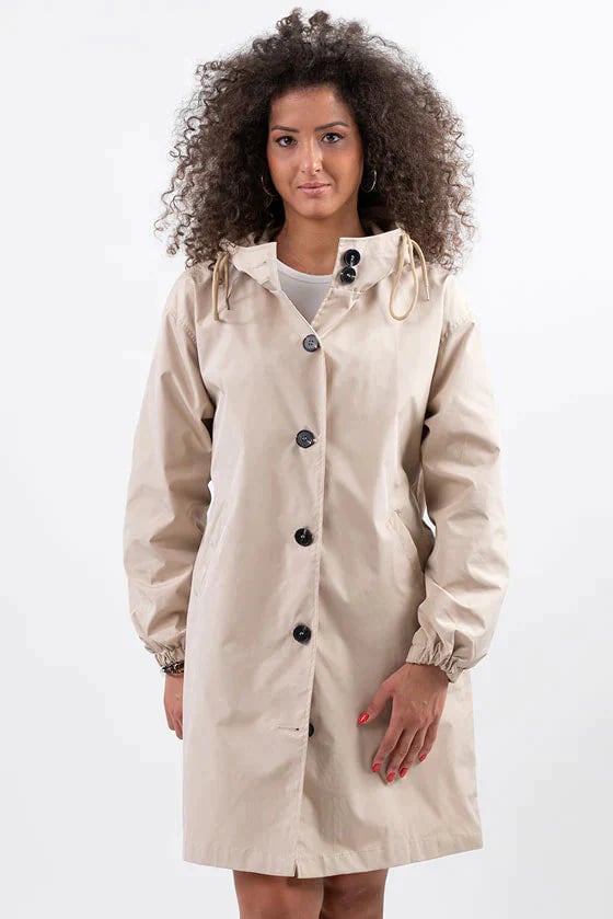 Oversized water-repellent windbreaker rain jacket with hood
