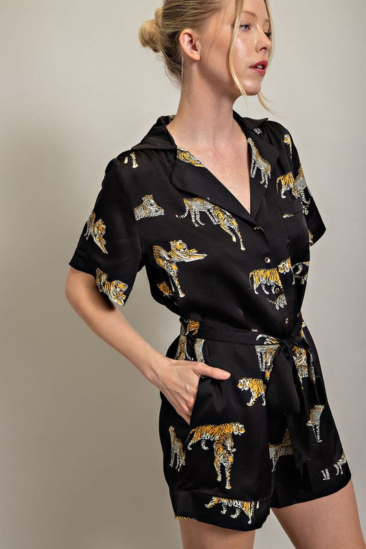 Born To Be Wild Romper in Black