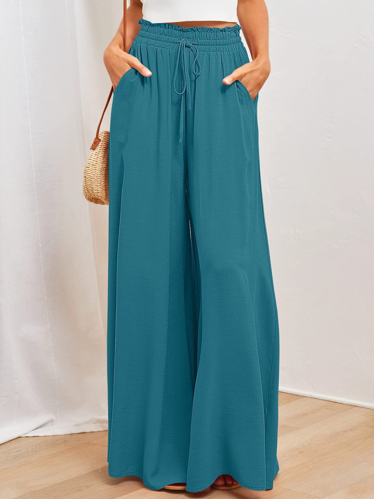 Casual Extra Wide Leg Linen Pants