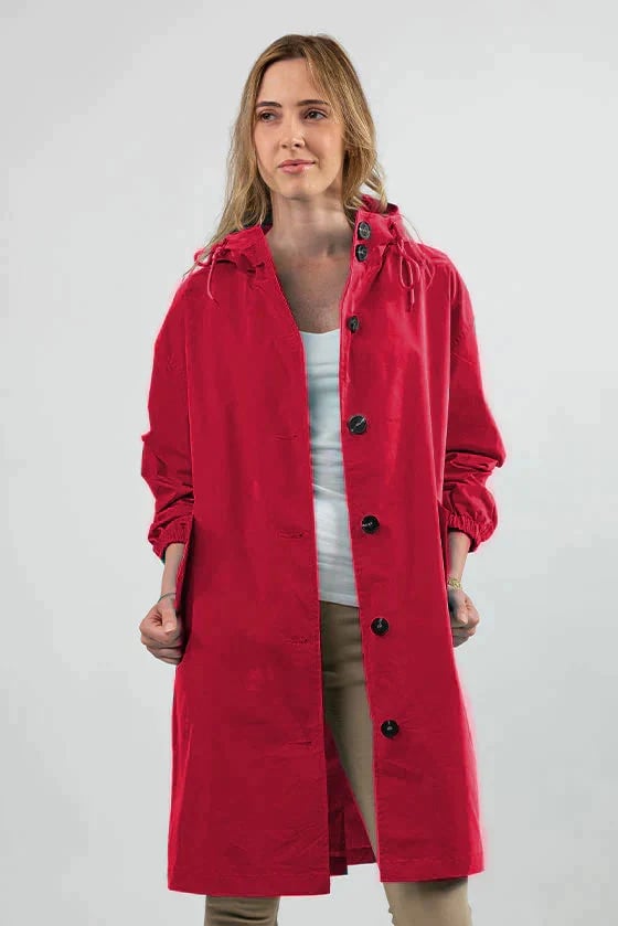 Oversized water-repellent windbreaker rain jacket with hood
