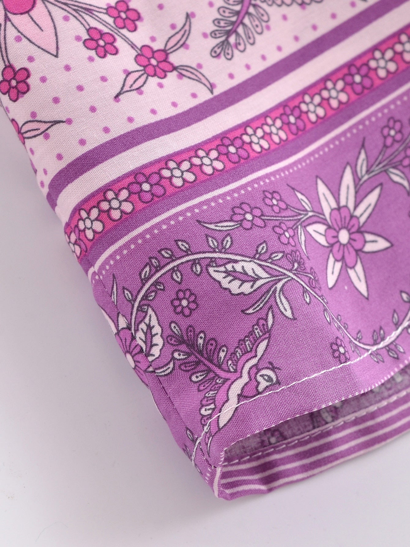 Lavender Lovebirds Boho Floral Print Short Robe